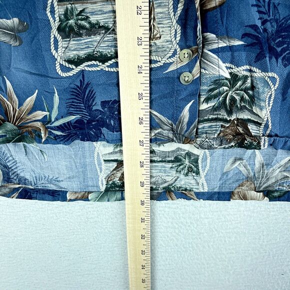 Windham Pointe Mens Hawaiian Shirt Floral Size XL Short Sleeve Collared Rayon - Picture 8 of 12